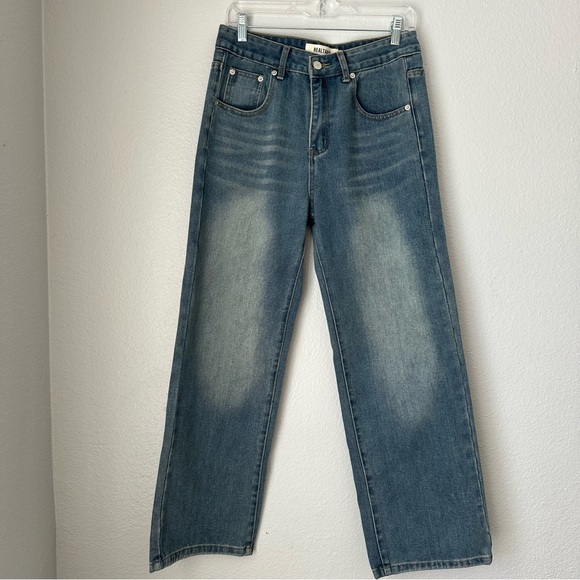 Realtakai Jeans Medium Wash Wide leg denim streetwear fashion edgy style - Picture 5 of 14